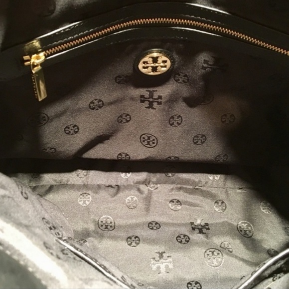 Tory Burch Black Quilted Tote with Chain Straps - Picture 7 of 8